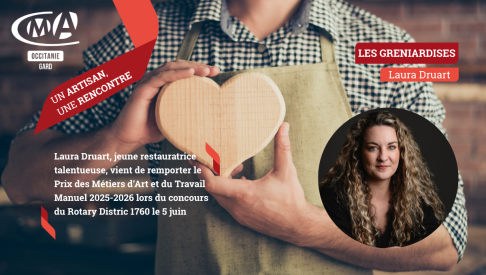 Portrait de Laura Druart, restauratrice des Greniardises, lauréate du Prix des Métiers d’Art et du Travail Manuel 2025-2026